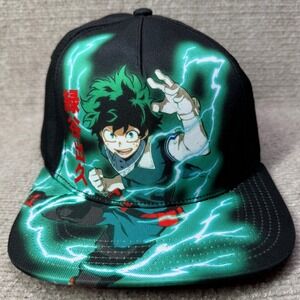 My Hero Academia Bioworld Snapback Hat Kids OSFM Black Deku Anime Manga Cap